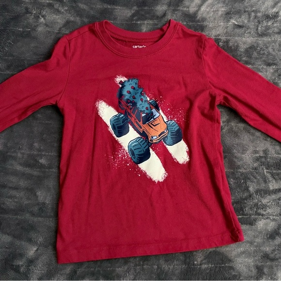 Carter's Red Monster Truck Kids Shirt, 4T - Picture 1 of 3